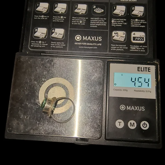 Vintage Handmade Light Blue Faceted Glass Crystal And Sterling Silver Ring - Picture 12 of 12